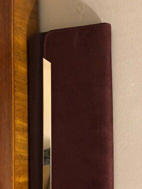 ALDO Burgundy Faux Suede & Leather Envelope Clutch Evening Bag